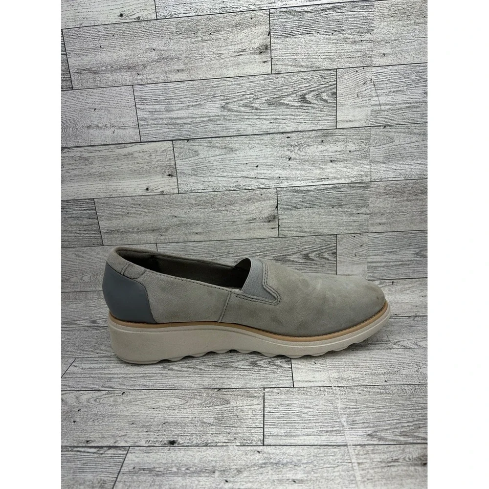 Clarks‎ Collection Womens Gray Suede Slip On Ultimate Comfort Shoes Size  8M